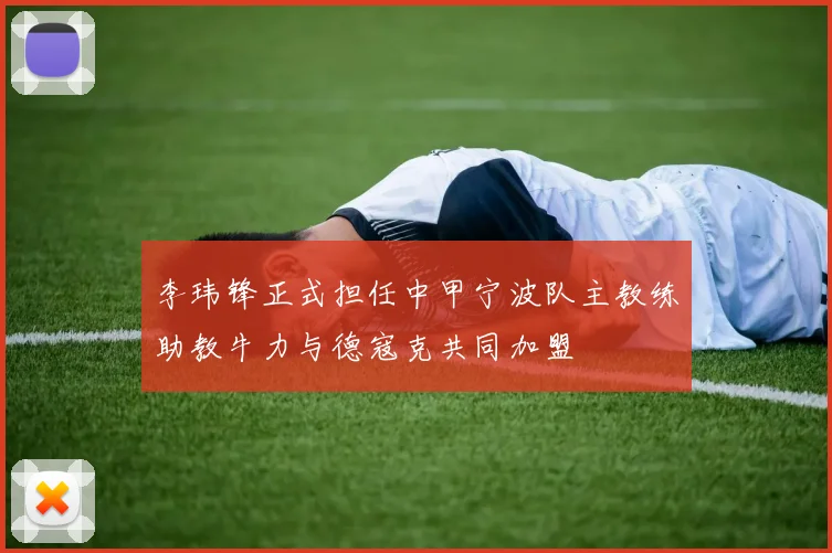 李玮锋正式担任中甲宁波队主教练助教牛力与德寇克共同加盟